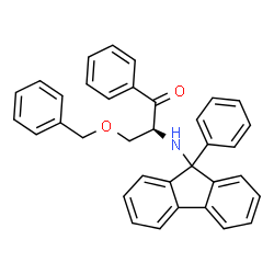 ChemSpider 2D Image | (2S)-3-(Benzyloxy)-1-phenyl-2-[(9-phenyl-9H-fluoren-9-yl)amino]-1-propanone | C35H29NO2
