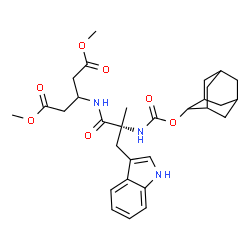 ChemSpider 2D Image | Dimethyl 3-({N-[(adamantan-2-yloxy)carbonyl]-alpha-methyl-D-tryptophyl}amino)pentanedioate | C30H39N3O7