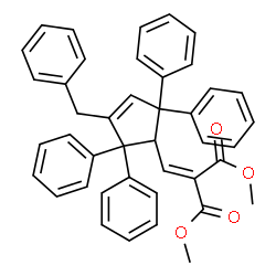 ChemSpider 2D Image | Dimethyl [(3-benzyl-2,2,5,5-tetraphenyl-3-cyclopenten-1-yl)methylene]malonate | C42H36O4