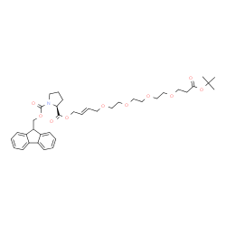 ChemSpider 2D Image | 2-[(18E)-2,2-Dimethyl-4-oxo-3,7,10,13,16-pentaoxaicos-18-en-20-yl] 1-(9H-fluoren-9-ylmethyl) (2S)-1,2-pyrrolidinedicarboxylate | C37H49NO10