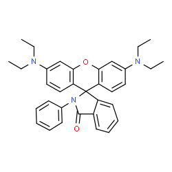 ChemSpider 2D Image | 3',6'-Bis(diethylamino)-2-phenylspiro[isoindole-1,9'-xanthen]-3(2H)-one | C34H35N3O2