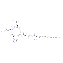 ChemSpider 2D Image | N-[(1S,2R)-1-[[2-[[(1S)-2-[[(3S,6S,9S,12S)-3,6-bis(3-amino-3-oxo-propyl)-9-(3H-imidazol-4-ylmethyl)-2,5,8,11-tetraoxo-1-oxa-4,7,10-triazacyclotridec-12-yl]amino]-1-methyl-2-oxo-ethyl]amino]-2-oxo-ethyl]carbamoyl]-2-hydroxy-propyl]-11-methyl-dodecanamide | C41H67N11O12