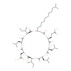 ChemSpider 2D Image | 2-[(3S,6S,9S,12S,15S,18S,21S)-21-(3-amino-3-oxo-propyl)-6,15,18-triisobutyl-25-(10-methylundecyl)-2,5,8,11,14,17,20,23-octaoxo-3,12-disec-butyl-1-oxa-4,7,10,13,16,19,22-heptazacyclopentacos-9-yl]acetic acid | C54H96N8O12