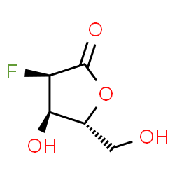 ChemSpider 2D Image | (3R,4R,5R)-3-fluoro-4-hydroxy-5-(hydroxymethyl)oxolan-2-one | C5H7FO4