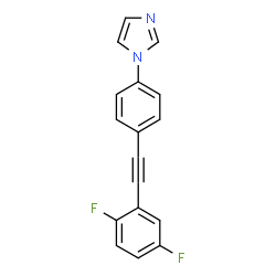 ChemSpider 2D Image | 1-{4-[(2,5-Difluorophenyl)ethynyl]phenyl}-1H-imidazole | C17H10F2N2