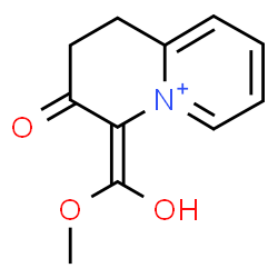 ChemSpider 2D Image | (4E)-4-[Hydroxy(methoxy)methylene]-3-oxo-1,2,3,4-tetrahydroquinolizinium | C11H12NO3