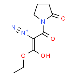 ChemSpider 2D Image | (1Z)-1-Ethoxy-1-hydroxy-3-oxo-3-(2-oxo-1-pyrrolidinyl)-1-propene-2-diazonium | C9H12N3O4