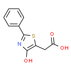 ChemSpider 2D Image | 2-(4-hydroxy-2-phenylthiazol-5-yl)acetic acid | C11H9NO3S