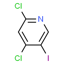 ChemSpider 2D Image | 2,4-Dichloro-5-iodopyridine | C5H2Cl2IN