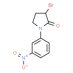 ChemSpider 2D Image | 3-Bromo-1-(3-nitrophenyl)-2-pyrrolidinone | C10H9BrN2O3