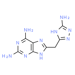 ChemSpider 2D Image | 8-[(5-Amino-4H-1,2,4-triazol-3-yl)methyl]-9H-purine-2,6-diamine | C8H10N10