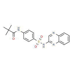 ChemSpider 2D Image | 2,2-Dimethyl-N-[4-(2-quinoxalinylsulfamoyl)phenyl]propanamide | C19H20N4O3S