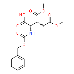 ChemSpider 2D Image | (2S,3R)-2-{[(Benzyloxy)carbonyl]amino}-5-methoxy-3-(methoxycarbonyl)-5-oxopentanoic acid | C16H19NO8