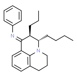 ChemSpider 2D Image | (1E,2S,3S)-3-Butyl-N-phenyl-2-propyl-2,3,6,7-tetrahydro-1H,5H-pyrido[3,2,1-ij]quinolin-1-imine | C25H32N2