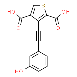 ChemSpider 2D Image | 3-[(3-Hydroxyphenyl)ethynyl]-2,4-thiophenedicarboxylic acid | C14H8O5S