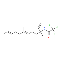 ChemSpider 2D Image | 2,2,2-Trichloro-N-[(6E)-3,7,11-trimethyl-1,6,10-dodecatrien-3-yl]acetamide | C17H26Cl3NO