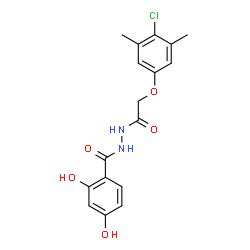 ChemSpider 2D Image | N'-[(4-Chloro-3,5-dimethylphenoxy)acetyl]-2,4-dihydroxybenzohydrazide | C17H17ClN2O5