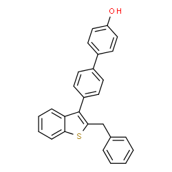 ChemSpider 2D Image | 4'-(2-Benzyl-1-benzothiophen-3-yl)-4-biphenylol | C27H20OS
