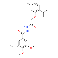 ChemSpider 2D Image | N'-[(2-Isopropyl-5-methylphenoxy)acetyl]-3,4,5-trimethoxybenzohydrazide | C22H28N2O6