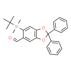 ChemSpider 2D Image | 6-[Dimethyl(2-methyl-2-propanyl)silyl]-2,2-diphenyl-1,3-benzodioxole-5-carbaldehyde | C26H28O3Si