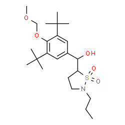 ChemSpider 2D Image | (1,1-Dioxido-2-propyl-1,2-thiazolidin-5-yl)[4-(methoxymethoxy)-3,5-bis(2-methyl-2-propanyl)phenyl]methanol | C23H39NO5S
