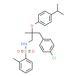ChemSpider 2D Image | N-[3-(4-Chlorophenyl)-2-(4-isopropylphenoxy)-2-methylpropyl]-2-methylbenzenesulfonamide | C26H30ClNO3S