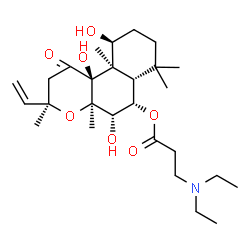 ChemSpider 2D Image | (3R,4aR,5S,6S,6aS,10S,10aR,10bS)-5,10,10b-Trihydroxy-3,4a,7,7,10a-pentamethyl-1-oxo-3-vinyldodecahydro-1H-benzo[f]chromen-6-yl N,N-diethyl-beta-alaninate | C27H45NO7