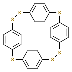 ChemSpider 2D Image | 2,7,8,13,18,19-Hexathiapentacyclo[18.2.2.2~3,6~.2~9,12~.2~14,17~]triaconta-1(22),3,5,9,11,14,16,20,23,25,27,29-dodecaene | C24H16S6