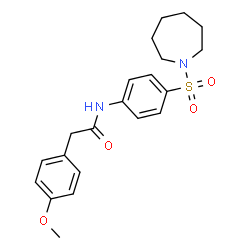 ChemSpider 2D Image | N-[4-(1-Azepanylsulfonyl)phenyl]-2-(4-methoxyphenyl)acetamide | C21H26N2O4S
