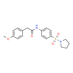 ChemSpider 2D Image | 2-(4-Methoxyphenyl)-N-[4-(1-pyrrolidinylsulfonyl)phenyl]acetamide | C19H22N2O4S