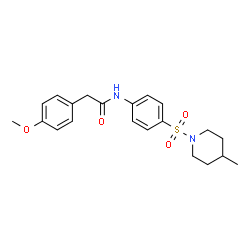 ChemSpider 2D Image | 2-(4-Methoxyphenyl)-N-{4-[(4-methyl-1-piperidinyl)sulfonyl]phenyl}acetamide | C21H26N2O4S