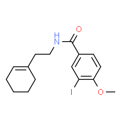 ChemSpider 2D Image | N-[2-(1-Cyclohexen-1-yl)ethyl]-3-iodo-4-methoxybenzamide | C16H20INO2