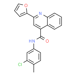 ChemSpider 2D Image | N-(3-Chloro-4-methylphenyl)-2-(2-furyl)-4-quinolinecarboxamide | C21H15ClN2O2