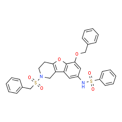 ChemSpider 2D Image | N-[6-(Benzyloxy)-2-(benzylsulfonyl)-1,2,3,4-tetrahydro[1]benzofuro[3,2-c]pyridin-8-yl]benzenesulfonamide | C31H28N2O6S2