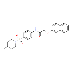 ChemSpider 2D Image | N-{4-[(4-Methyl-1-piperidinyl)sulfonyl]phenyl}-2-(2-naphthyloxy)acetamide | C24H26N2O4S