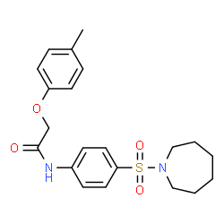 ChemSpider 2D Image | N-[4-(1-Azepanylsulfonyl)phenyl]-2-(4-methylphenoxy)acetamide | C21H26N2O4S