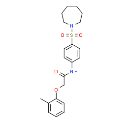ChemSpider 2D Image | N-[4-(1-Azepanylsulfonyl)phenyl]-2-(2-methylphenoxy)acetamide | C21H26N2O4S