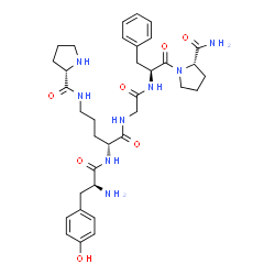 ChemSpider 2D Image | N~5~-(L-Prolyl)-N~2~-(L-tyrosyl)-D-ornithylglycyl-L-phenylalanyl-L-prolinamide | C35H48N8O7