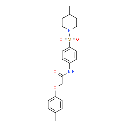 ChemSpider 2D Image | 2-(4-methylphenoxy)-N-[4-(4-methylpiperidin-1-ylsulfonyl)phenyl]acetamide | C21H26N2O4S