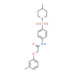 ChemSpider 2D Image | 2-(3-Methylphenoxy)-N-{4-[(4-methyl-1-piperidinyl)sulfonyl]phenyl}acetamide | C21H26N2O4S
