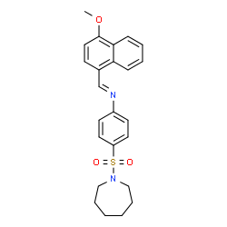 ChemSpider 2D Image | 4-(Azepan-1-ylsulfonyl)-N-[(E)-(4-methoxy-1-naphthyl)methylene]aniline | C24H26N2O3S