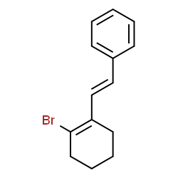 ChemSpider 2D Image | [(E)-2-(2-Bromo-1-cyclohexen-1-yl)vinyl]benzene | C14H15Br