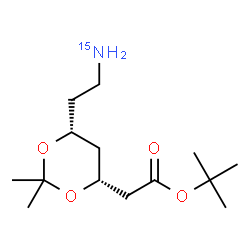 ChemSpider 2D Image | 2-Methyl-2-propanyl {(4R,6R)-6-[2-(~15~N)aminoethyl]-2,2-dimethyl-1,3-dioxan-4-yl}acetate | C14H2715NO4