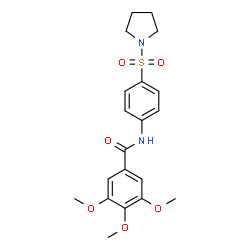 ChemSpider 2D Image | 3,4,5-Trimethoxy-N-[4-(1-pyrrolidinylsulfonyl)phenyl]benzamide | C20H24N2O6S