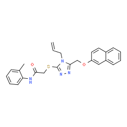 ChemSpider 2D Image | 2-({4-Allyl-5-[(2-naphthyloxy)methyl]-4H-1,2,4-triazol-3-yl}sulfanyl)-N-(2-methylphenyl)acetamide | C25H24N4O2S