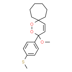 ChemSpider 2D Image | 3-Methoxy-3-[4-(methylsulfanyl)phenyl]-1,2-dioxaspiro[5.6]dodec-4-ene | C18H24O3S
