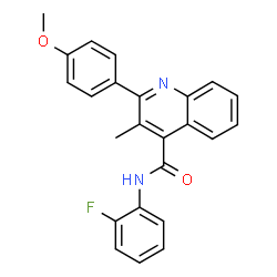 ChemSpider 2D Image | N-(2-Fluorophenyl)-2-(4-methoxyphenyl)-3-methyl-4-quinolinecarboxamide | C24H19FN2O2