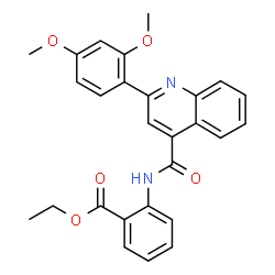 ChemSpider 2D Image | Ethyl 2-({[2-(2,4-dimethoxyphenyl)-4-quinolinyl]carbonyl}amino)benzoate | C27H24N2O5
