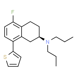 ChemSpider 2D Image | (2R)-5-Fluoro-N,N-dipropyl-8-(2-thienyl)-1,2,3,4-tetrahydro-2-naphthalenamine | C20H26FNS