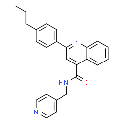 ChemSpider 2D Image | 2-(4-Propylphenyl)-N-(4-pyridinylmethyl)-4-quinolinecarboxamide | C25H23N3O